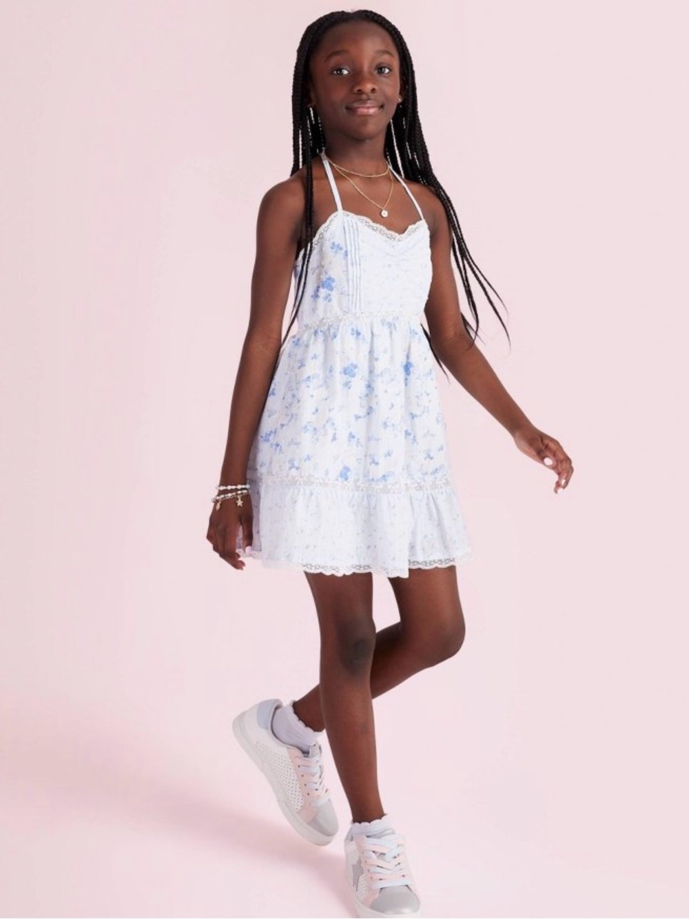Girl’s Annabelle Budding Florals Halter Dress- LoveShackFancy x Target Blue 12